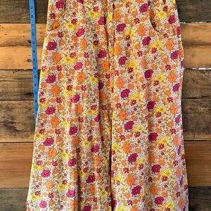 Free People Boho 70s Floral Wide-Leg Pants – Size 4
